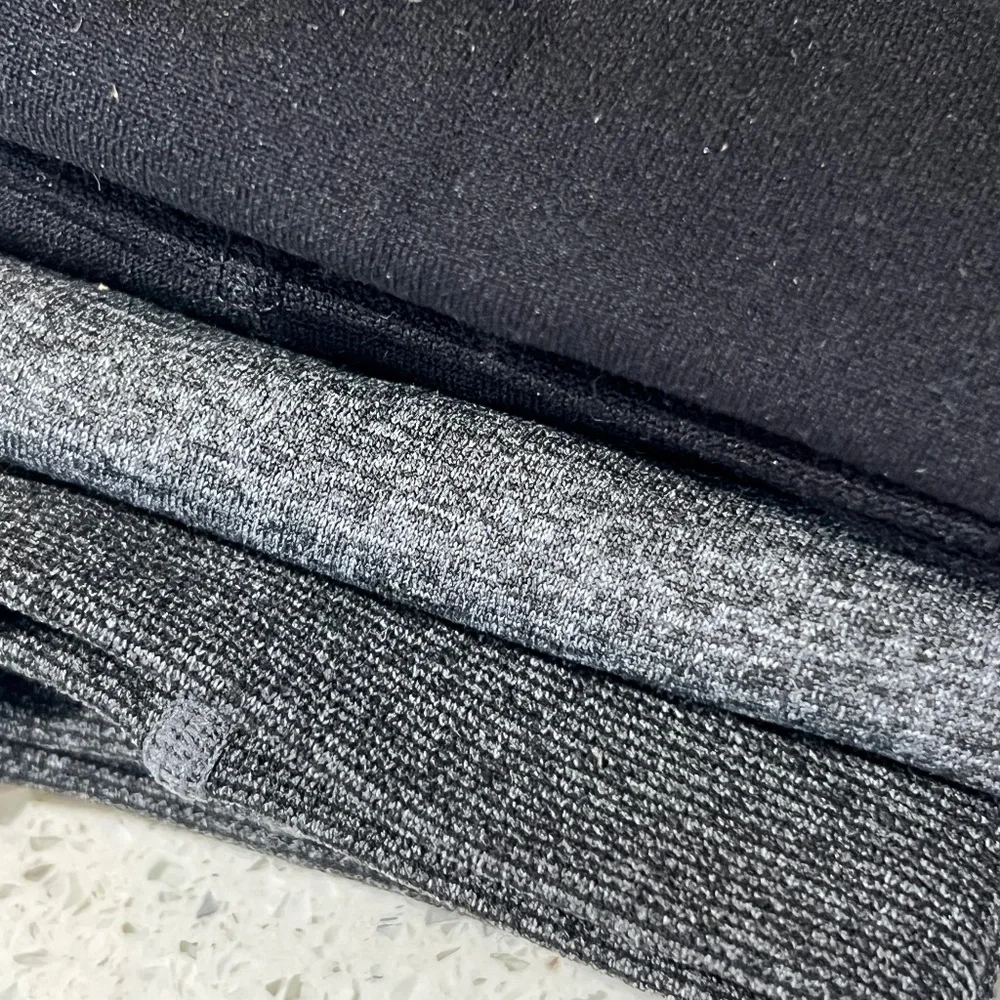 2 Pair Muk Luks Tights Black and Gray Womens M / L Cozy NEW Brushed Fleece - Picture 3 of 4